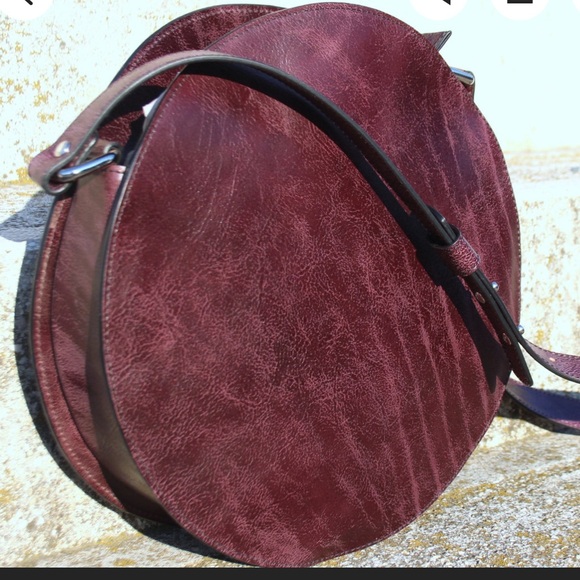 Leather Crossbody Round Bag - Picture 6 of 7
